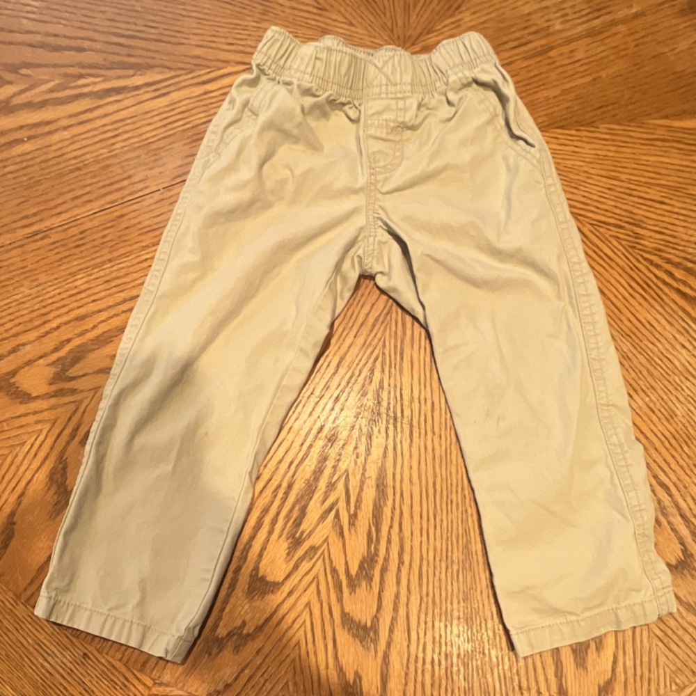 Carter's Boys Khakis Beige Cotton Elastic Waist Pull On Pants 4T